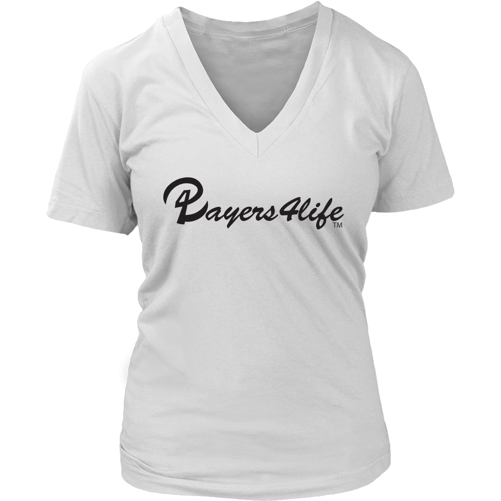 Players4Life (Black Logo) Women's V - Neck T- Shirt