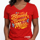 BLESSED THROUGH THE MESS V-NECK T-SHIRT