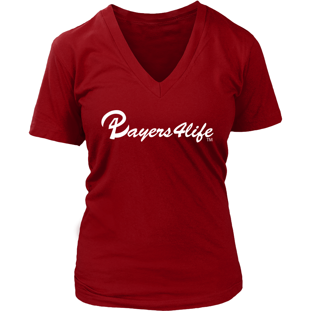 Players4Life - (White Logo) Women's V-Neck T-Shirt