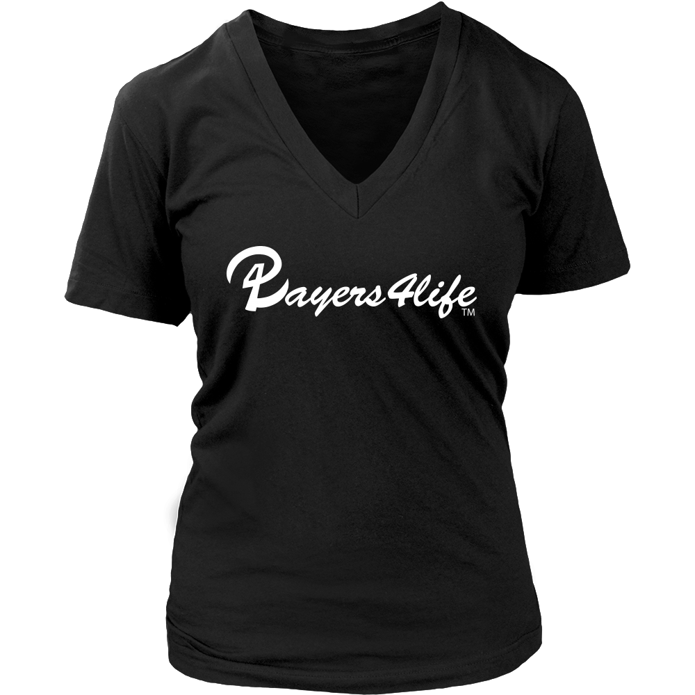 Players4Life - (White Logo) Women's V-Neck T-Shirt